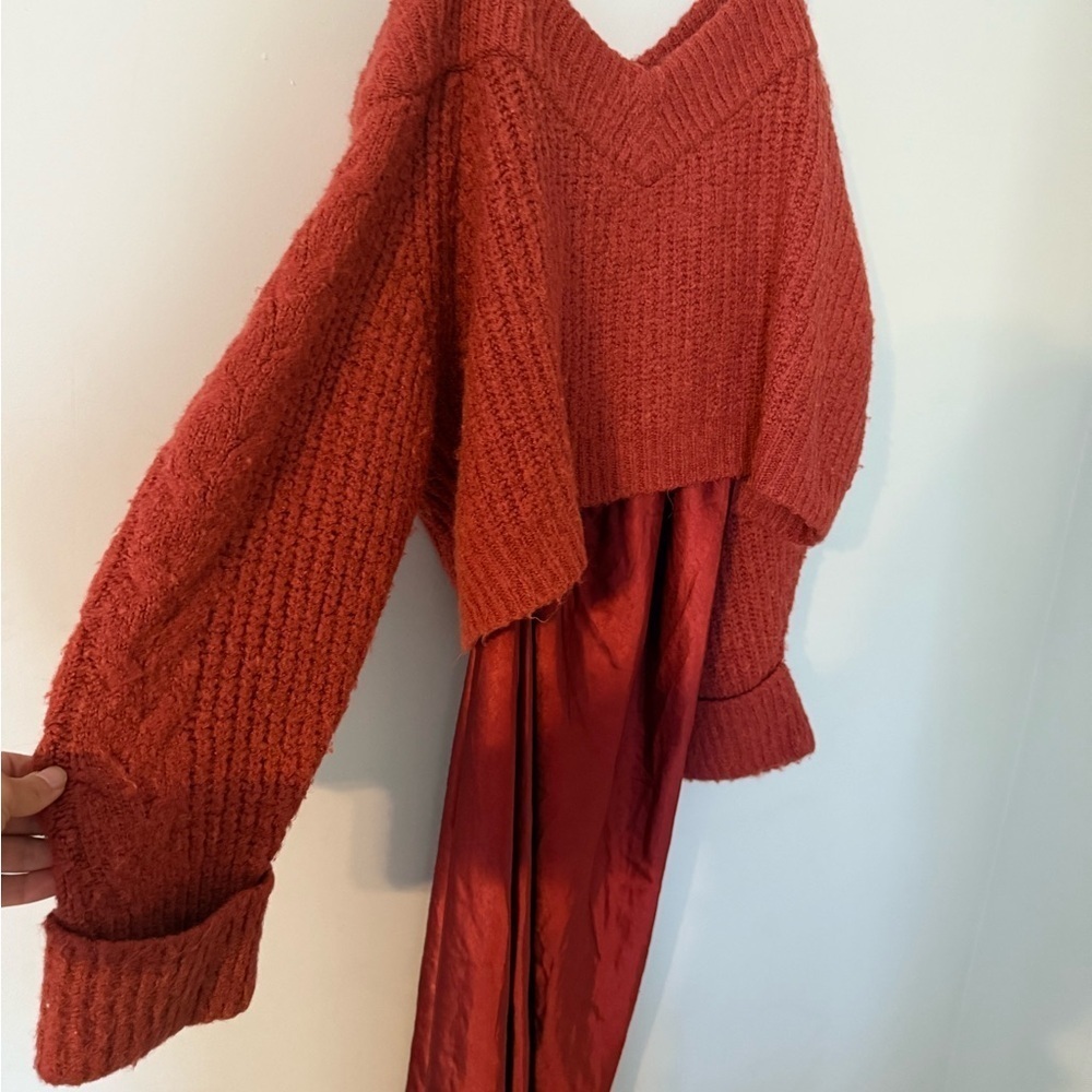 Anthropologie Mare Mare Layered Sweater Slip Dress | Size Large - NWOT - Picture 11 of 11
